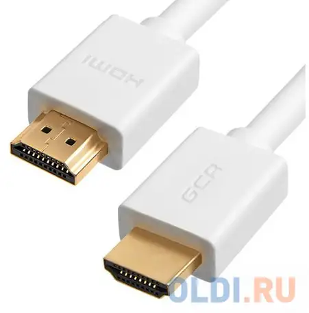 Кабель hdmi 3м green connection gcr-hm761-3.0m круглый белый, фотография 1