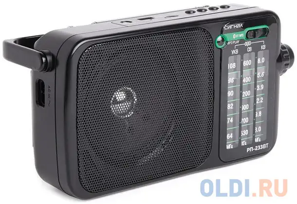Радиоприемник портативный сигнал рп-233bt черный usb microsd, фотография 1