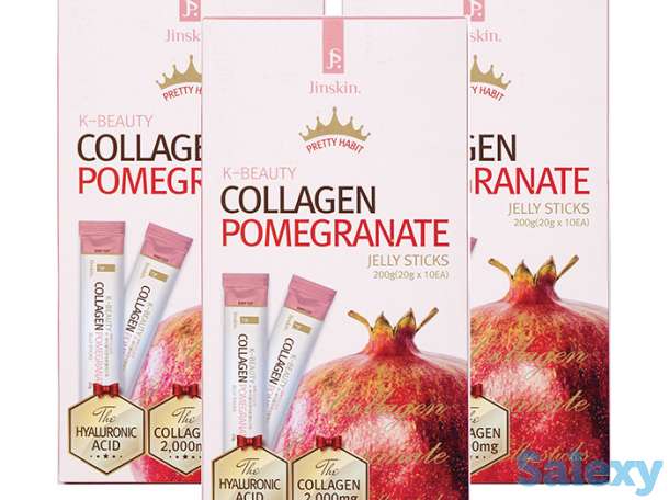 Коллагеновое желе в стиках jinskin k-beauty collagen pomegranate jelly sticks (30 шт.), фотография 1