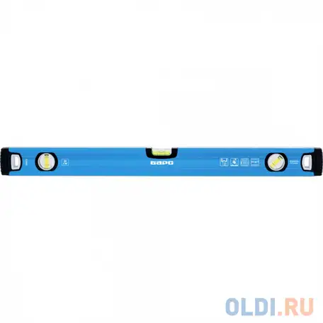 Уровень алюминиевый, 1000 мм, профиль 1,6 мм, фрезерованный, ударопрочные заглушки, 3, фотография 1