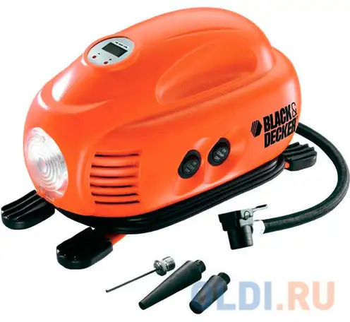 Компрессор black & decker asi200-xj  12в 120psi 8.3bar фонарь цифровой, фотография 1