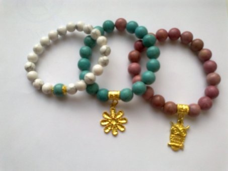 Браслеты из натуральных камней с подвесками, фотография 1