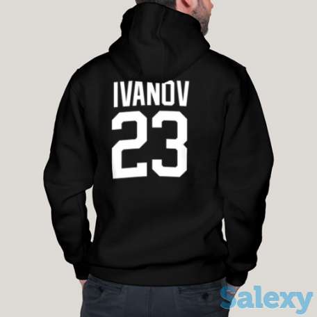 Печать именных толстовок. Нанесение на толстовки имен или фамилей., фотография 1