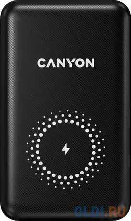 Внешний аккумулятор power bank 10000 мач canyon cns-cpb1001b черный, фотография 1