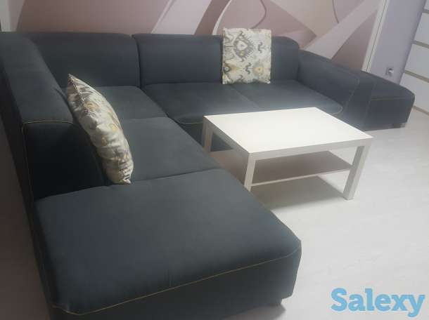 Продам угловой диван буквой L с пуфом и столиком, фотография 1