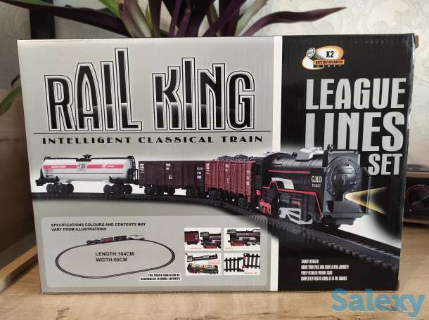 Железная дорога. Поезд + 3 вагона (на батарейках), фотография 6