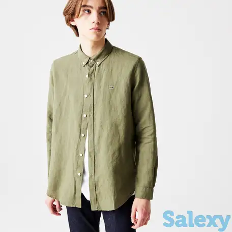 Мужская рубашка lacoste из льна slim fit, фотография 1