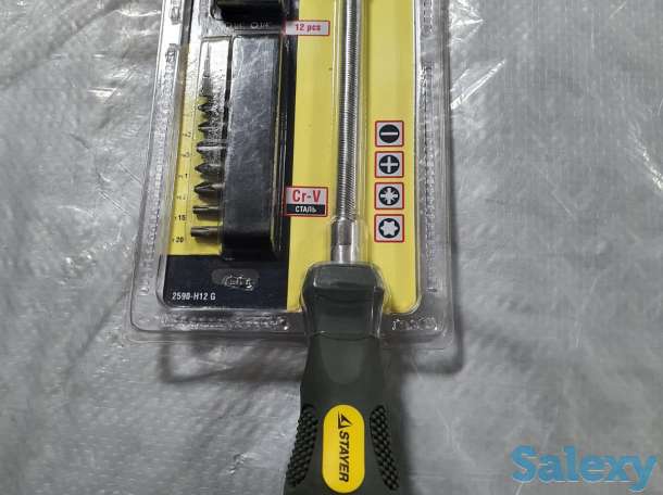 Набор STAYER Отвертка, Cr-V, с битами и торцевыми головками, фотография 2