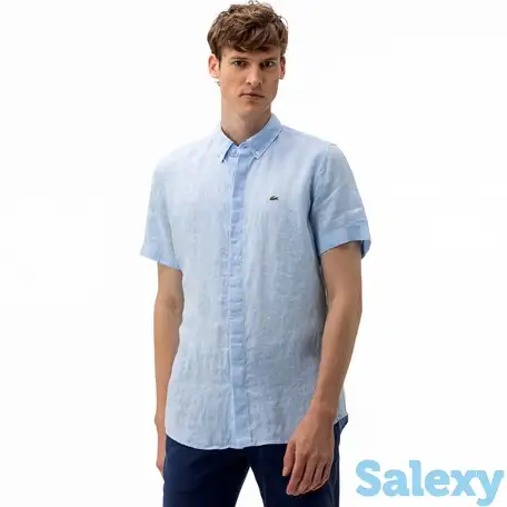 Льняная мужская рубашка lacoste  l!ve, фотография 1