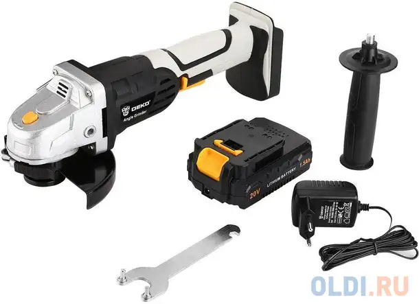 Углошлифовальная машина deko dkag20-125 8500об/мин рез.шпин.:m14 d=125мм, фотография 1