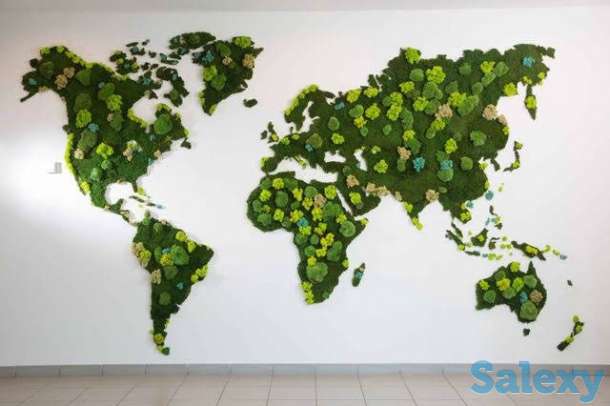 Искусственное озеленение/фитостена/искусственные цветы/мох, фотография 3