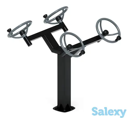 Рули (положение сидя) серый - уличный тренажер - ст 102-13, фотография 1