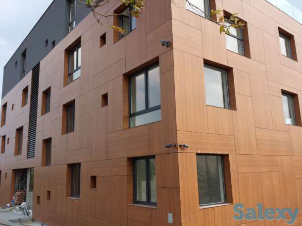 Листовой конструкционный фасадный пластик HPL, фасадные HPL панели КМ1, фотография 2