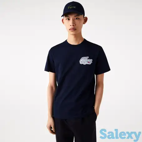 Мужская хлопковая футболка со значком под крокодила и круглым вырезом, фотография 1