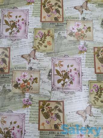 Красивая скатерть клеенка в стиле винтаж поле бабочки, качество, фотография 10