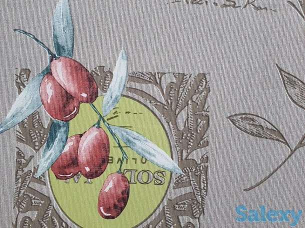 Скатерть клеенка на основе дер, плотная качество ширина 140 см Оливки, фотография 1