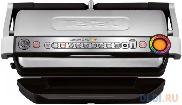 Электрогриль tefal optigrill + xl серебристый чёрный gc722d34, фотография 1