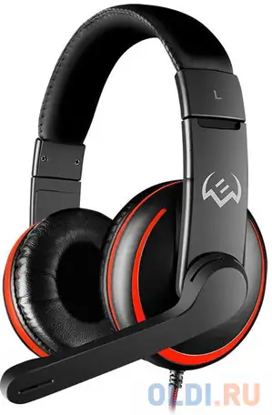 Наушники с микрофоном sven ap-g007mv черный/красный 1.8м накладные оголовье, фотография 1