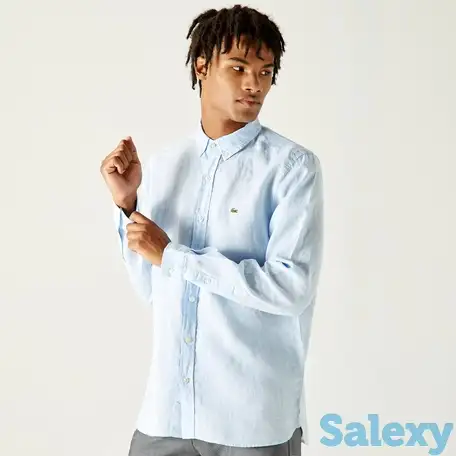 Мужская льнаная рубашка lacoste regular fit, фотография 1