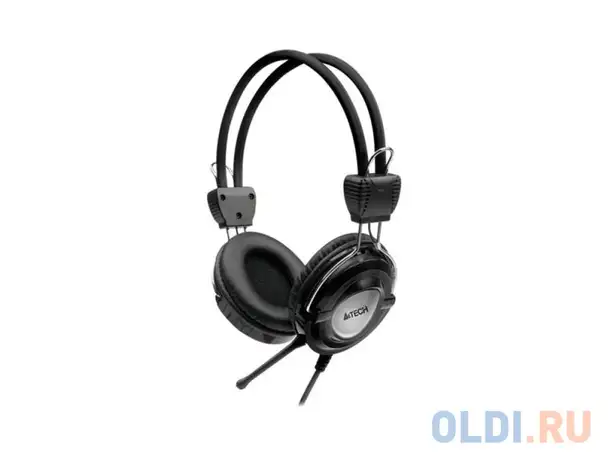 Гарнитура  a4tech hs-19-1 серебристый/черный 2м мониторы (hs-19-1), фотография 1