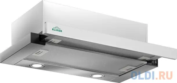 Вытяжка встраиваемая elikor интегра glass 45н-400-в2д нерж/белое стекло, фотография 1