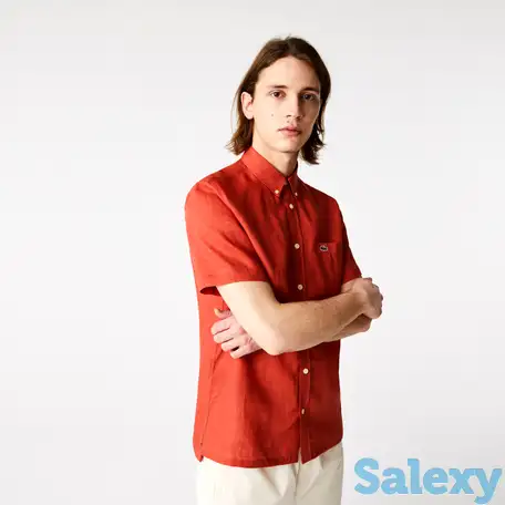 Мужская льняная рубашка lacoste regular fit, фотография 1