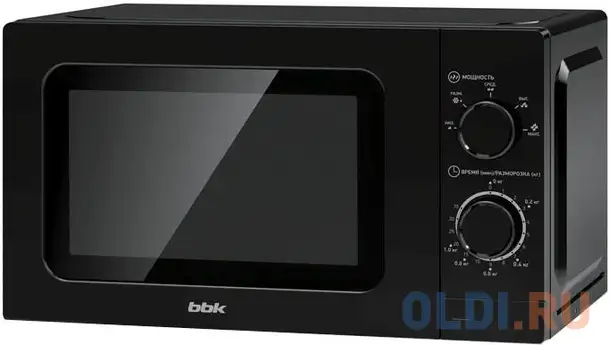 Микроволновая печь bbk 20mws-717m, 20л,700вт, черный, фотография 1