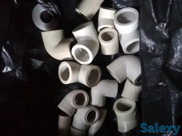 Трубы ПХВ, отводы полуотводы, краны радиатора отопления, фотография 2