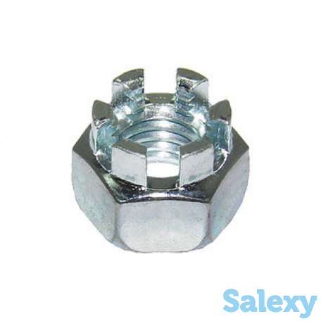 Гайка корончатая оцинкованная, фотография 1