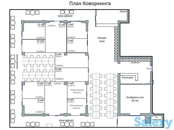 Новый коворкинг в Алматы, Жибек-жолы 135, фотография 3
