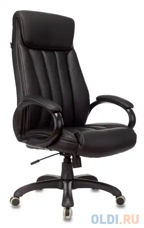 Кресло руководителя бюрократ t-9922n черный эко.кожа крестовина пластик, фотография 1