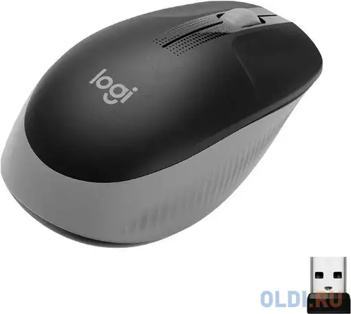Мышь беспроводная logitech m191 чёрный серый usb + радиоканал, фотография 1