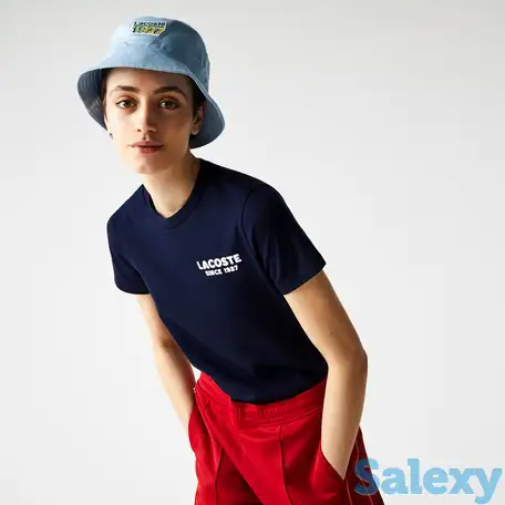 Женская футболка lacoste branding с принтом, фотография 1