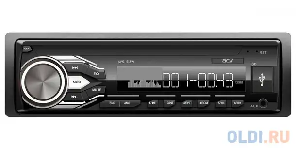 Автомагнитола acv avs-1712w 1din 4x45вт, фотография 1
