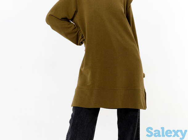 Оливковое платье свободного кроя, фотография 1