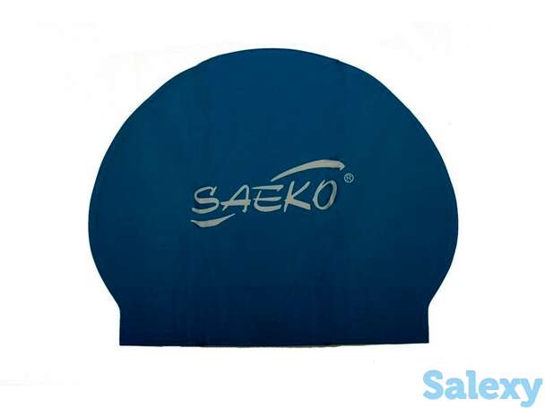 Шапочка для плавания c2 opp из латекса синяя saeko, фотография 1