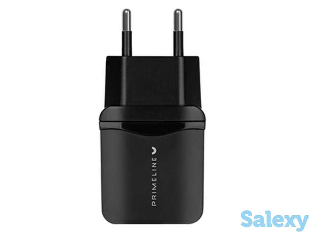 Сетевое зарядное устройство prime line 2xusb 2.4a (2325). черный, фотография 1