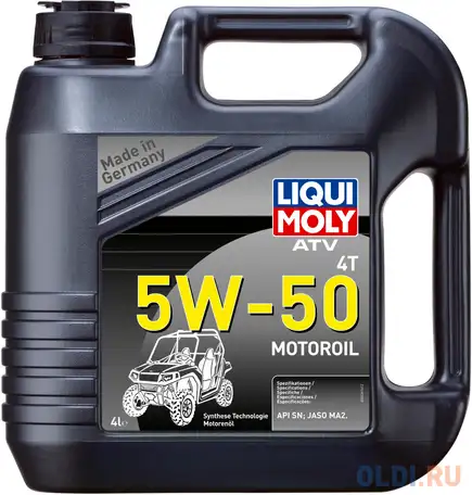 Нс-синтетическое моторное масло liquimoly atv 4t motoroil 5w50 4 л 20738, фотография 1