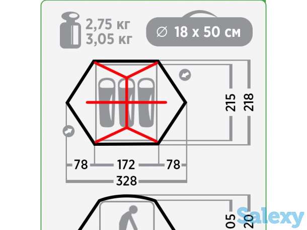 Палатка нормал эльбрус 3 si/pu желтая, фотография 6