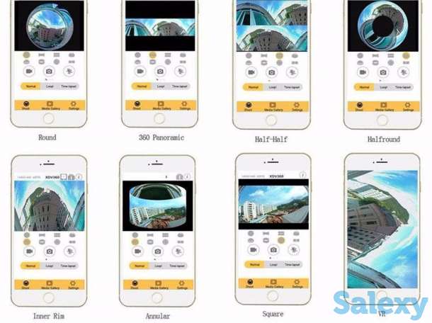 Экшн камера 360 градусов WiFi панорамная камера FullHD 1080p, фотография 5