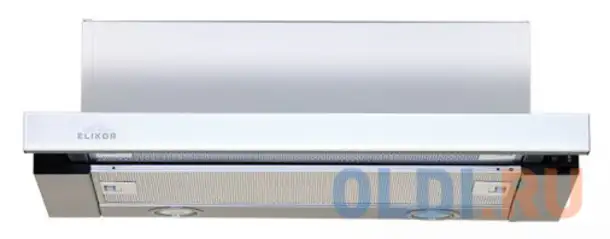 Вытяжка встраиваемая elikor интегра glass 50н-400-в2д нержавеющая сталь/стекло белое, фотография 1