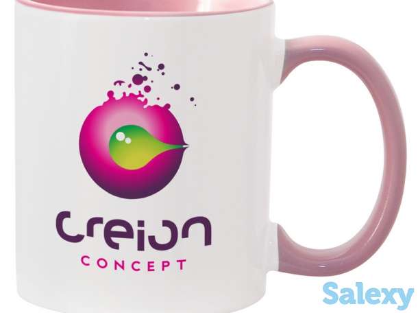 Кружки с розовым дном и ручкой. Нанесение на кружки любых рисунков, поздравлений и прочего., фотография 1