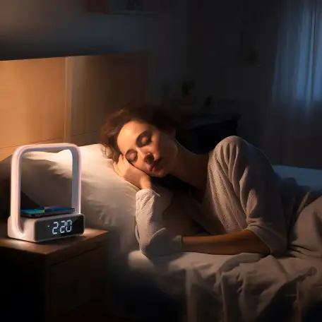 LED-светильник с RGB-подсветкой и беспроводной зарядкой, фотография 2