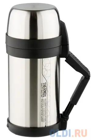 Термос thermos fdh stainless steel vacuum flask (923639) 1.4л. стальной/черный, фотография 1