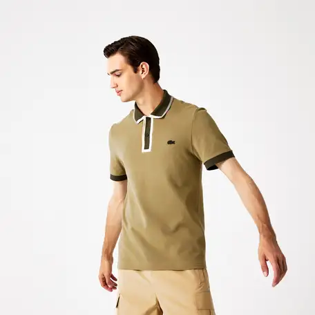 Мужское поло lacoste  regular fit  с контрастными акцентами, фотография 1