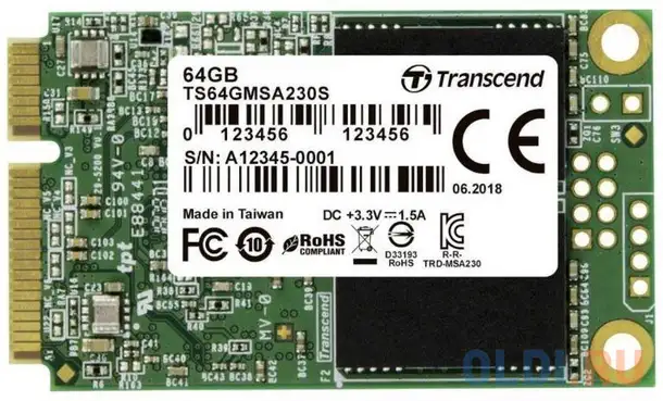 Ssd накопитель transcend msa230s 64 gb sata-iii, фотография 1