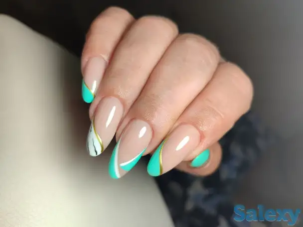 Маникюр, укрепление натуральных ногтей гелем, наращивание ногтей., фотография 3