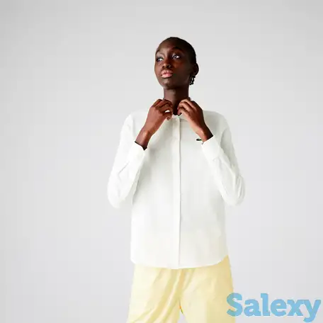 Женская рубашка-поло lacoste из мягкого хлопка стандартного кроя, фотография 1