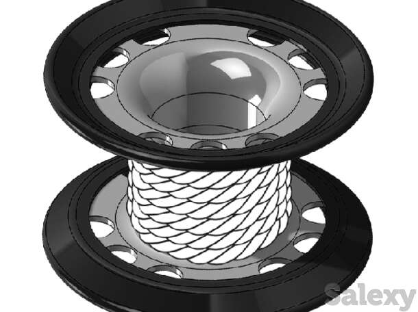 Шпуля-катушка стальная с покрытием, линем и карабином, mares xr - 45метров, фотография 1