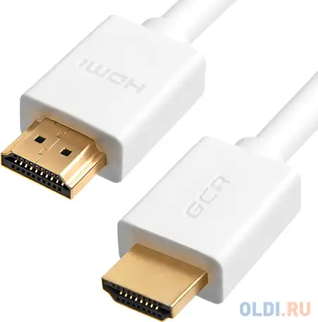 Кабель hdmi 2м green connection gcr-50543 круглый белый, фотография 1